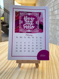 Hand Lettered Motivational Desk Calendar for 2024