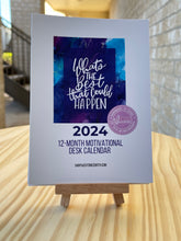 Load image into Gallery viewer, Hand Lettered Motivational Desk Calendar for 2024
