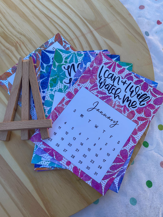 2026 Motivational Desk Calendar with Wooden Easel | Sassy Since Birth by Lindy Perez