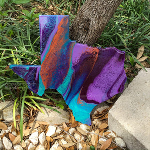 Texas Acrylic Flow Painting Large Purple
